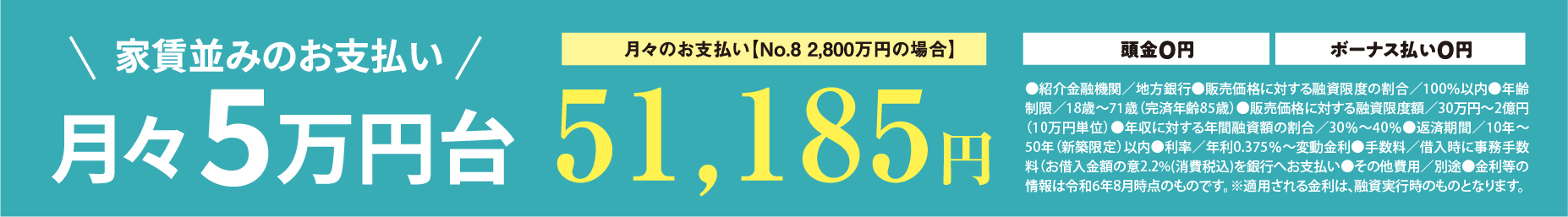 月々のお支払い5万円台